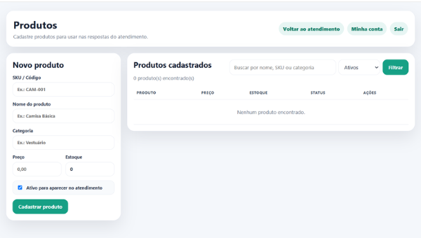 Atendimento da Loja — Suporte rápido e direto