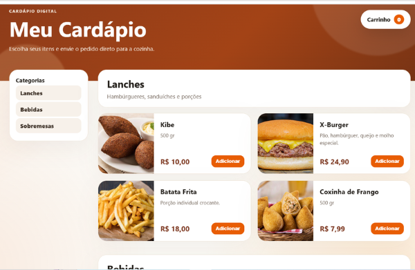 CARDÁPIO DIGITAL - PERFEITO PARA O SEU NEGÓCIO