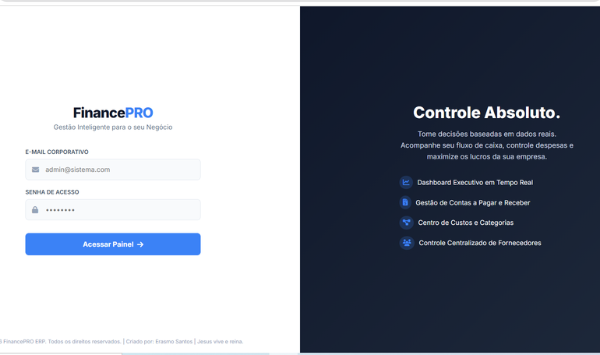 FINANCEPRO — CONTROLE FINANCEIRO PROFISSIONAL PARA SUA EMPRESA